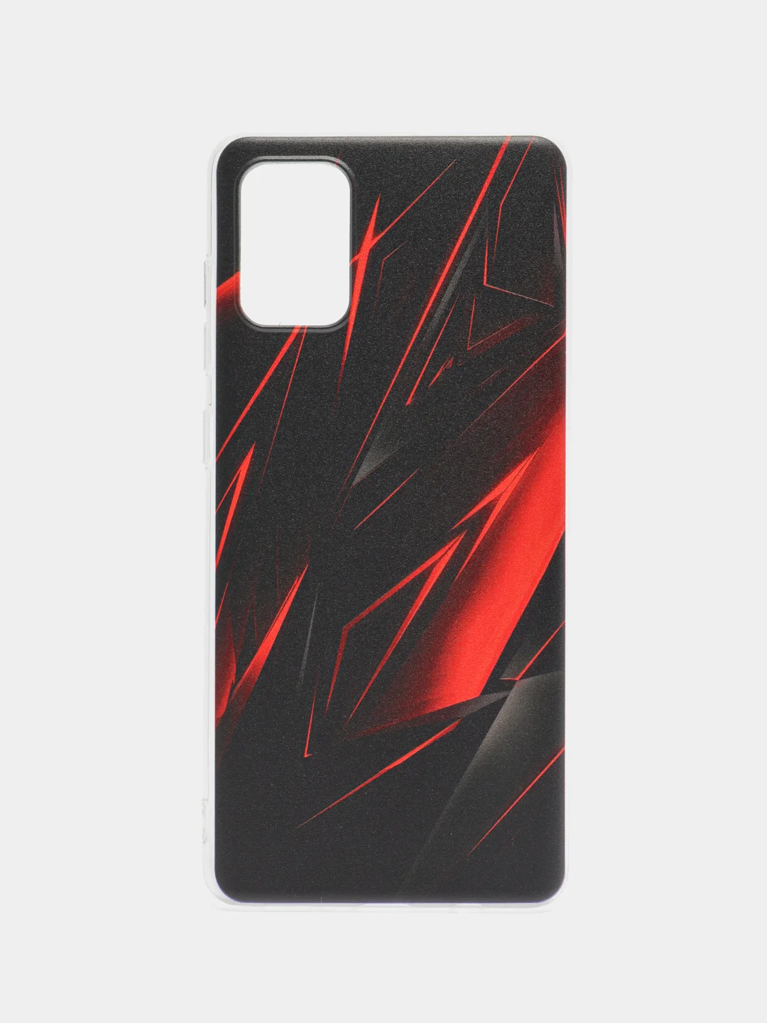 Красный чехол на Samsung Galaxy A71 4G / Самсунг А71 4G прозрачный, с рисунком, защита камеры