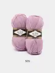 Сиреневый пряжа Alize Lanagold, комплект 2 штуки, 3 штуки, 49% шерсть, 51% акрил, 100 г, 240 м,Ч1