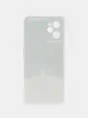 Серебряный силиконовый чехол на Realme C35 / Реалми С35 прозрачный, с рисунком, защита камеры