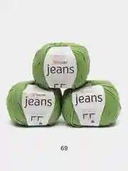 Оливковый пряжа YarnArt Jeans комплект 3штуки 5штук (ч1) 55% Хлопок 45% Акрил 50г 160м Ярн Арт Джинс