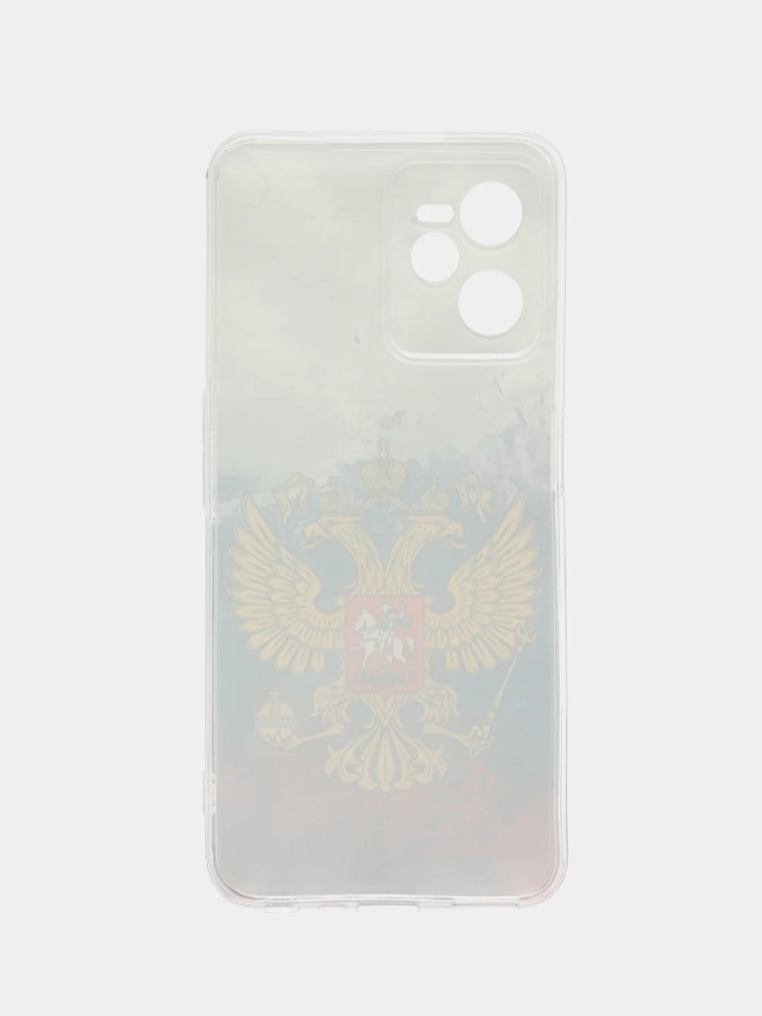 Синий силиконовый чехол на Realme C35 / Реалми С35 прозрачный, с рисунком, защита камеры