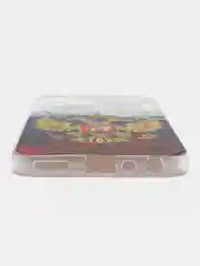 Синий силиконовый чехол на Realme C35 / Реалми С35 прозрачный, с рисунком, защита камеры