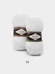 Белый пряжа Alize Lanagold, комплект 2 штуки, 3 штуки, 49% шерсть, 51% акрил, 100 г, 240 м,Ч1