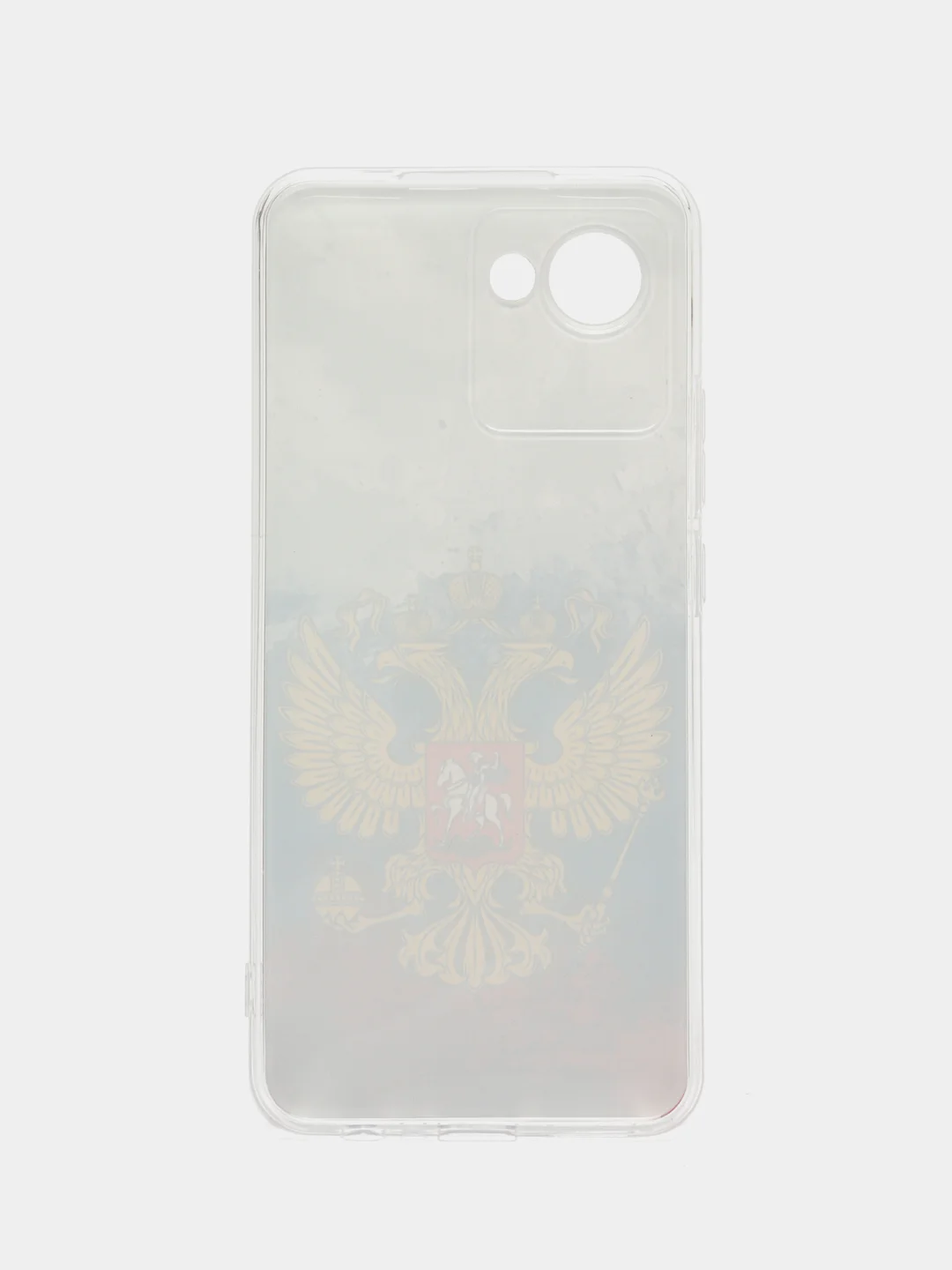 Синий силиконовый чехол на Realme C30 / Реалми С30 прозрачный, с рисунком, защита камеры