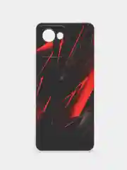 Красный силиконовый чехол на Realme C30 / Реалми С30 прозрачный, с рисунком, защита камеры