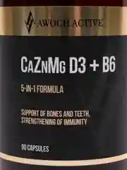 БАД AWOCH ACTIVE CaZnMg D3 + B6, кальций, цинк, магний с витаминами Д3 и Б6, 60/90 капсул
