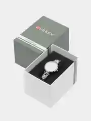 Серебряный женские наручные часы Curren 9054 в подарочной упаковке