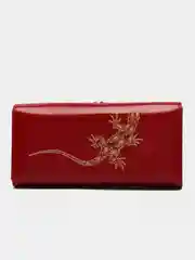 Красный женский кошелек из натуральной кожи
