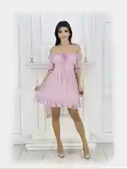 Розовый платье женское, летнее, крестьянка