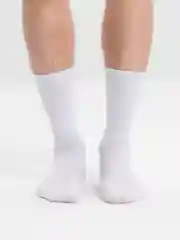 Носки мужские, высокие, белые, однотонные