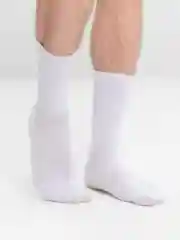 Носки мужские, высокие, белые, однотонные