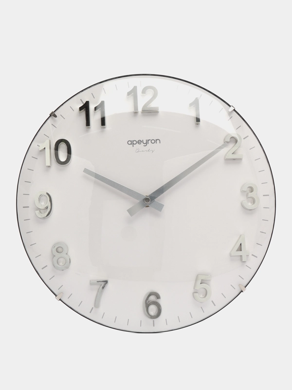 Часы настенные Apeyron, круглые, белые, диаметр 30,5 см