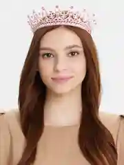 Розовый диадема, корона со стразами
