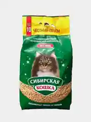 Наполнитель для кошек Сибирская кошка "Лесной", древесный, 10 л