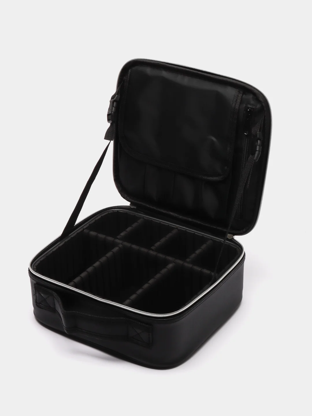 Черный профессиональный кейс визажиста Calmi Diamond Black (размер 25*10*23 см)