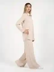 Бежевый костюм женский, брючный