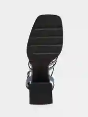 Синий босоножки женские на устойчивом каблуке  El Tempo