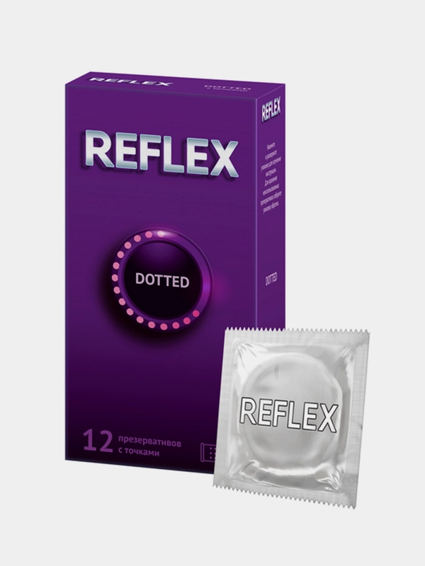Презервативы из натурального латекса Reflex® Dotted в смазке №12