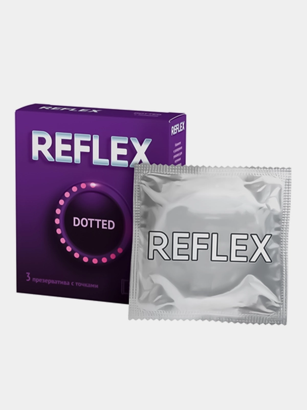 Презервативы из натурального латекса Reflex Dotted в смазке №3