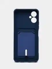 Темно-синий чехол для Tecno Spark 9 Pro / Техно Спарк 9 Про, силиконовый, с карманом для карты