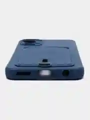 Темно-синий чехол для Tecno Spark 9 Pro / Техно Спарк 9 Про, силиконовый, с карманом для карты