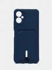 Темно-синий чехол для Tecno Spark 9 Pro / Техно Спарк 9 Про, силиконовый, с карманом для карты