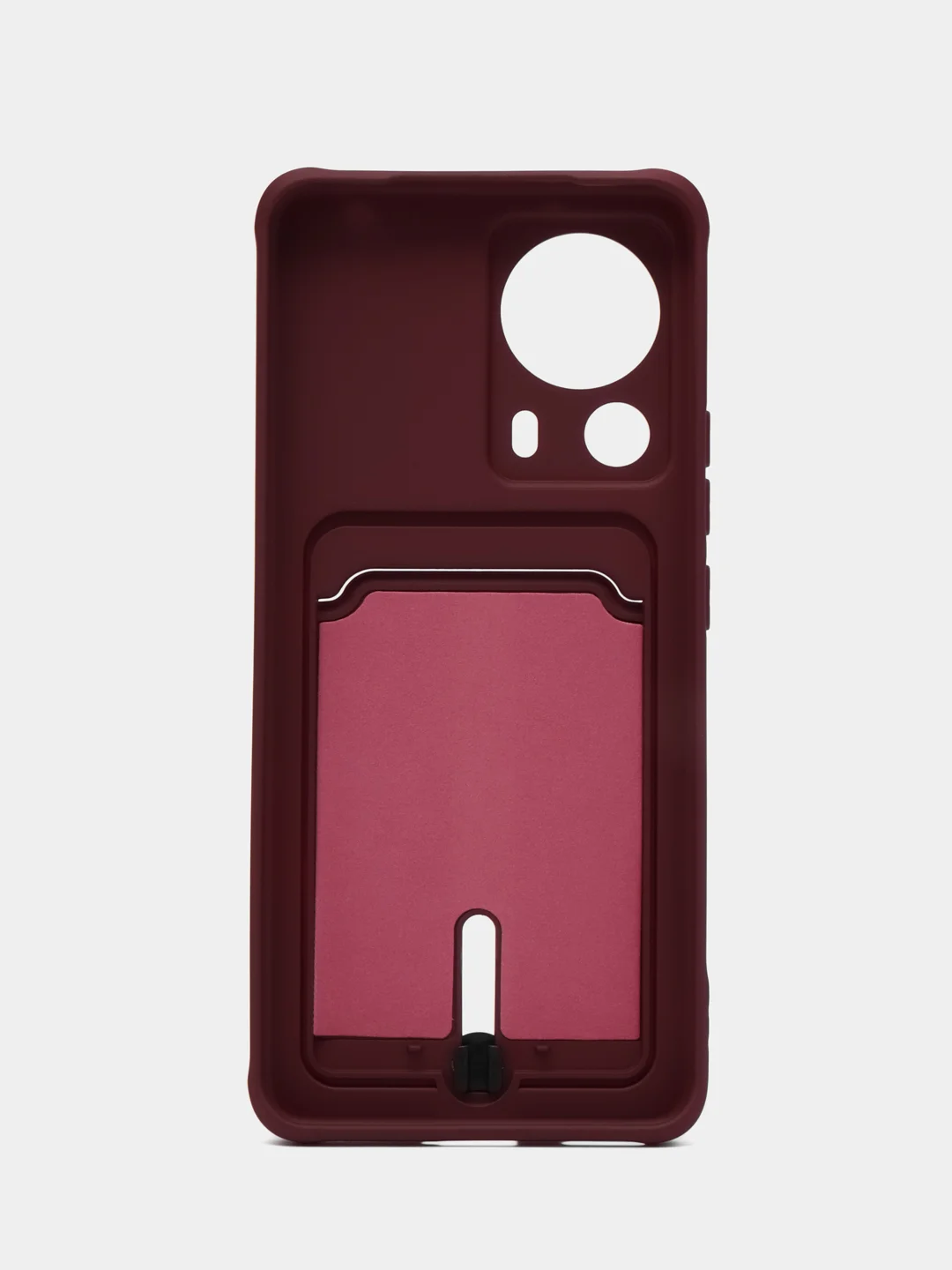 Бордовый чехол для Xiaomi 13 Lite / Сяоми 13 Лайт, силиконовый, с карманом для карты