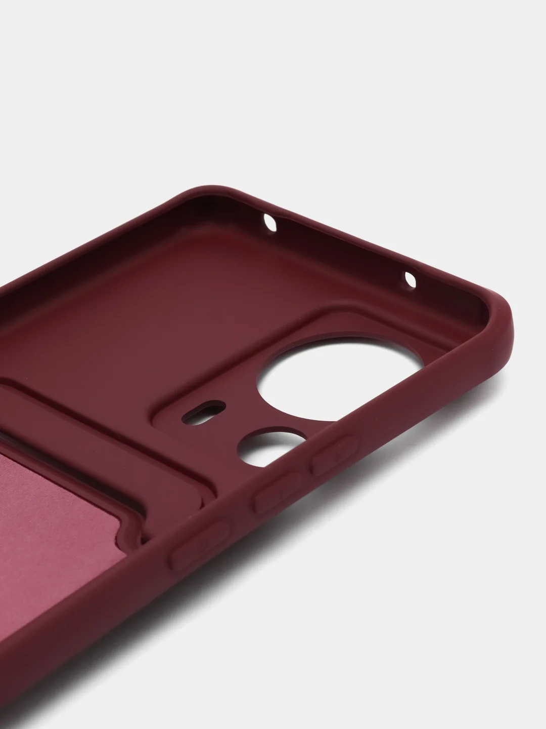 Бордовый чехол для Xiaomi 13 Lite / Сяоми 13 Лайт, силиконовый, с карманом для карты