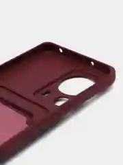 Бордовый чехол для Xiaomi 13 Lite / Сяоми 13 Лайт, силиконовый, с карманом для карты