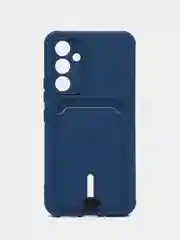 Темно-синий чехол для Samsung Galaxy A54 5G, Самсунг Галакси А54 5Г, силиконовый, с карманом для карты
