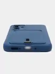 Темно-синий чехол для Samsung Galaxy A54 5G, Самсунг Галакси А54 5Г, силиконовый, с карманом для карты