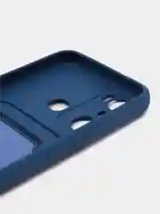 Синий чехол для Infinix Hot 20i / Инфиникс Хот 20Ай, силиконовый, с карманом для карты