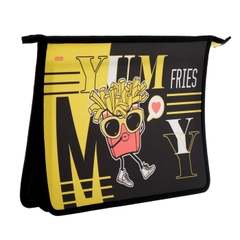 Папка для тетрадей А4, 2 отделения, молния сверху, пластиковая, Hatber, My fries