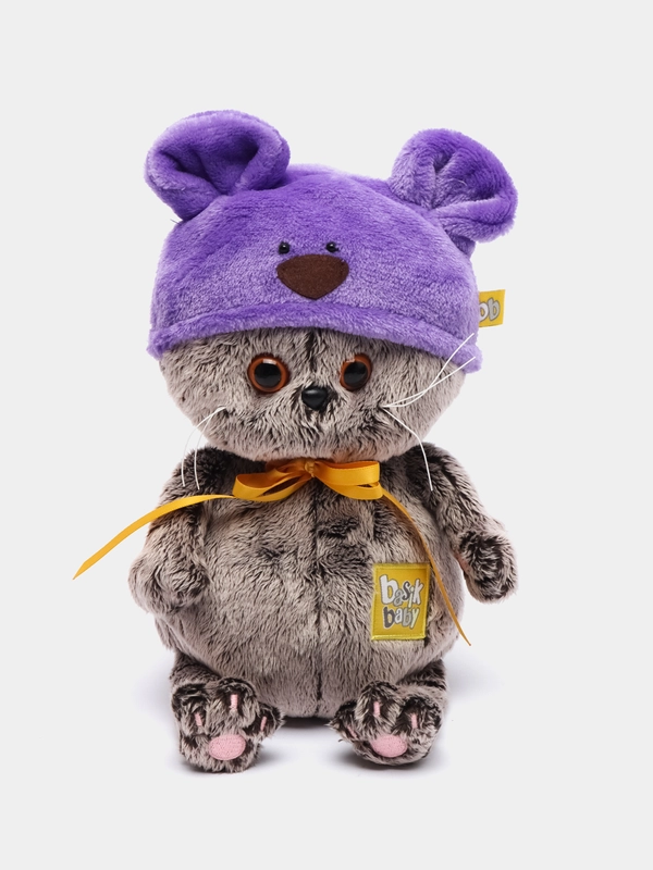 Мягкая игрушка "Басик Baby в шапке. Мышка", 20 см
