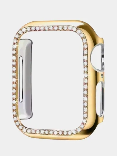 Чехол для Apple Watch со стразами со стеклом 38, 40, 41, 42, 44, 45мм