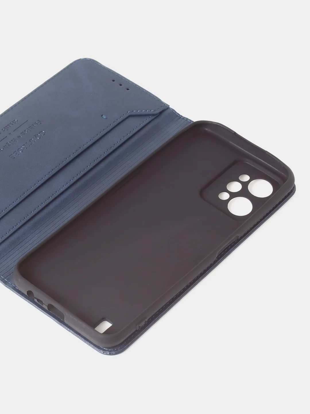 Синий чехол-книжка GQ для Realme C31 (4G), из высококачественной искусственной кожи