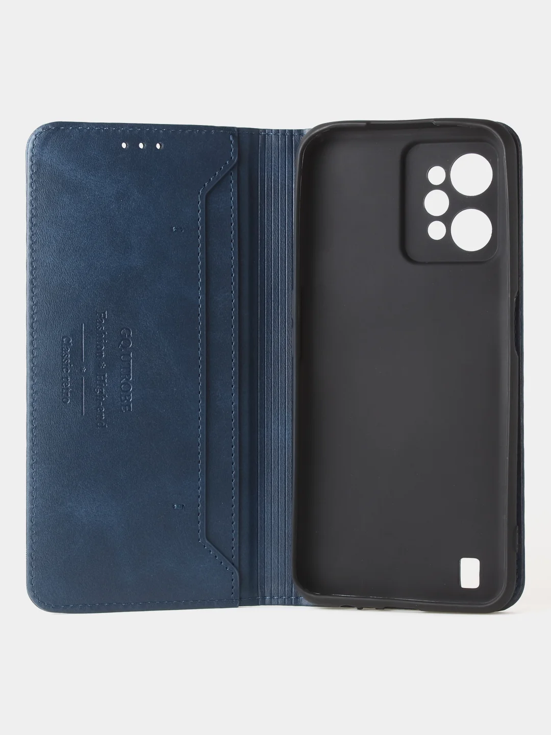 Синий чехол-книжка GQ для Realme C31 (4G), из высококачественной искусственной кожи
