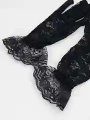 Черный перчатки женские, свадебные, кружевные