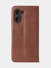 Коричневый чехол-книжка GQ для Realme C33 (4G) из высококачественной искусственной кожи