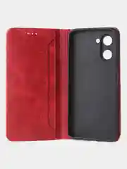 Красный чехол-книжка GQ для Realme C33 (4G) из высококачественной искусственной кожи