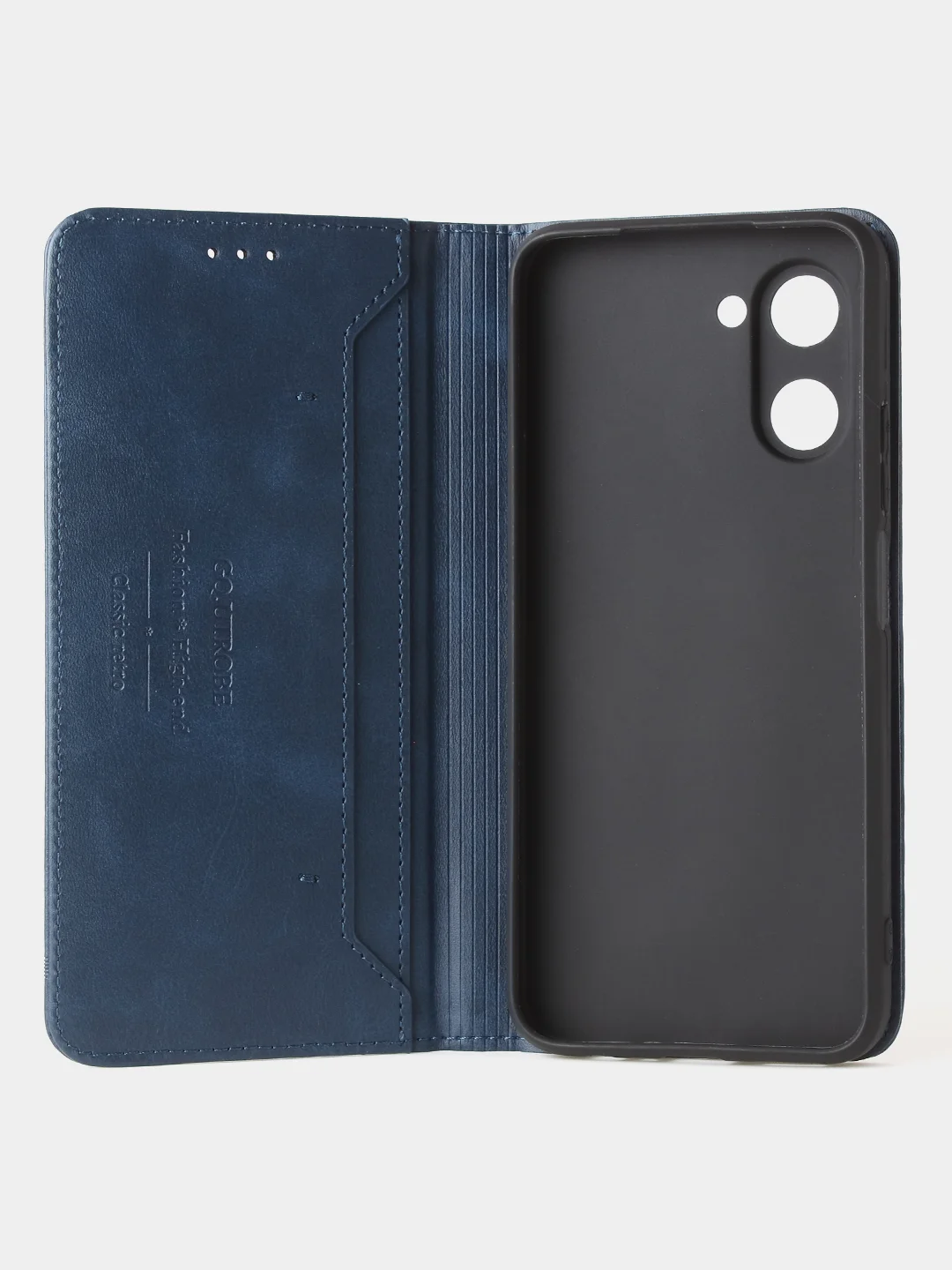 Синий чехол-книжка GQ для Realme C33 (4G) из высококачественной искусственной кожи