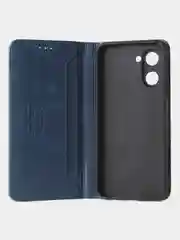 Синий чехол-книжка GQ для Realme C33 (4G) из высококачественной искусственной кожи