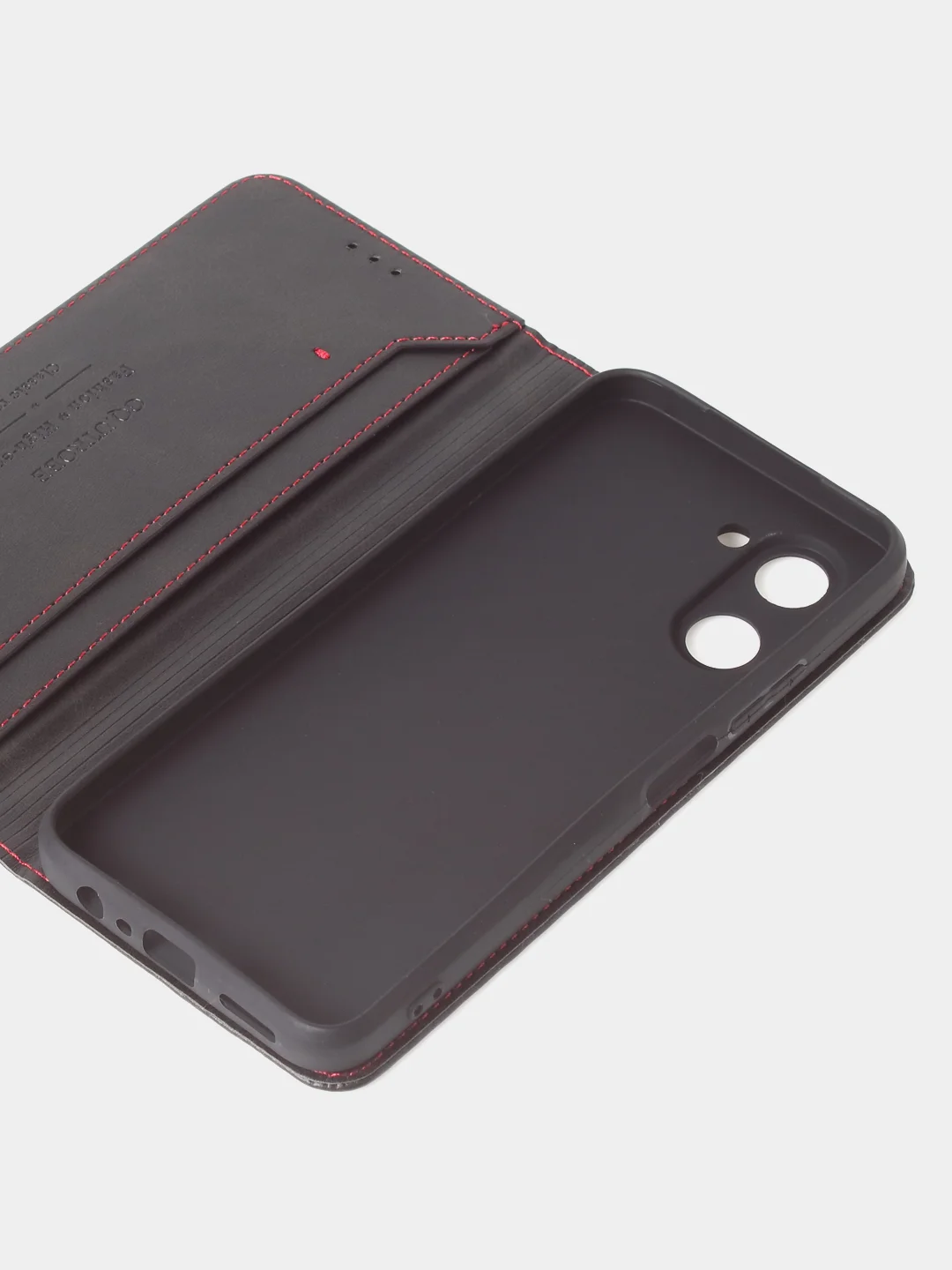 Черный чехол-книжка GQ для Realme C33 (4G) из высококачественной искусственной кожи