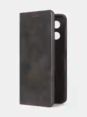 Черный чехол-книжка GQ для Realme C33 (4G) из высококачественной искусственной кожи