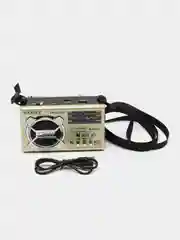 Золотой радио с фонарем и mp3 плеером WAXIBA XB-322 AM/FM, USB, SD радиоприемник