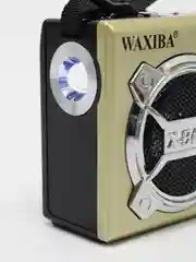 Золотой радио с фонарем и mp3 плеером WAXIBA XB-322 AM/FM, USB, SD радиоприемник
