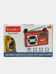 Черный радио с фонарем и mp3 плеером WAXIBA XB-322 AM/FM, USB, SD радиоприемник