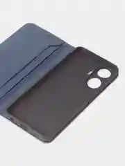 Синий чехол-книжка GQ для Realme C55 из высококачественной искусственной кожи