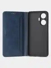 Синий чехол-книжка GQ для Realme C55 из высококачественной искусственной кожи