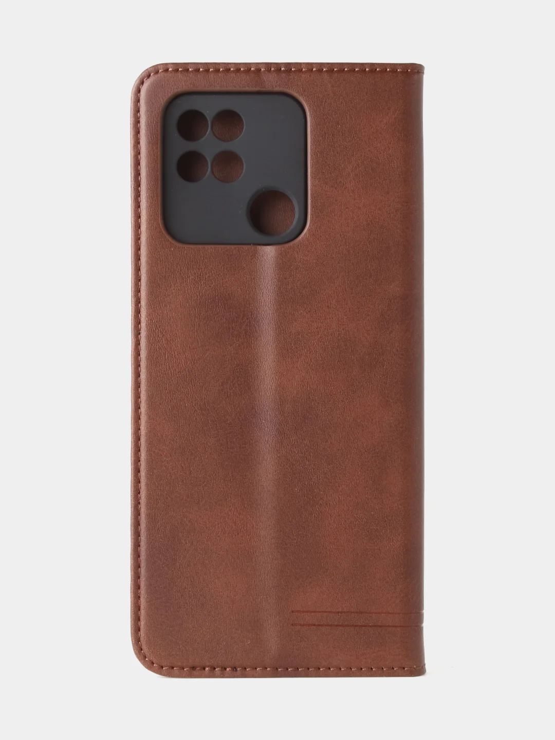 Коричневый чехол-книжка GQ для Redmi 10C / Poco C40 из высококачественной искусственной кожи
